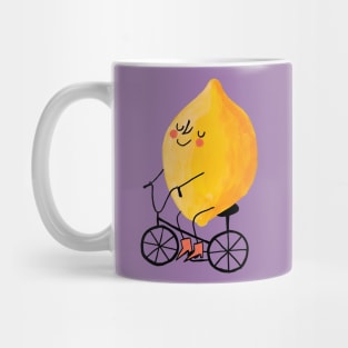 Retro Lemon Fella in pink boots silo Mug